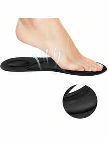QKC 1双黑色透气鞋垫，带4D按摩功能，舒适缓冲垫，轻薄防滑鞋垫 - 彩色 - 查看 3