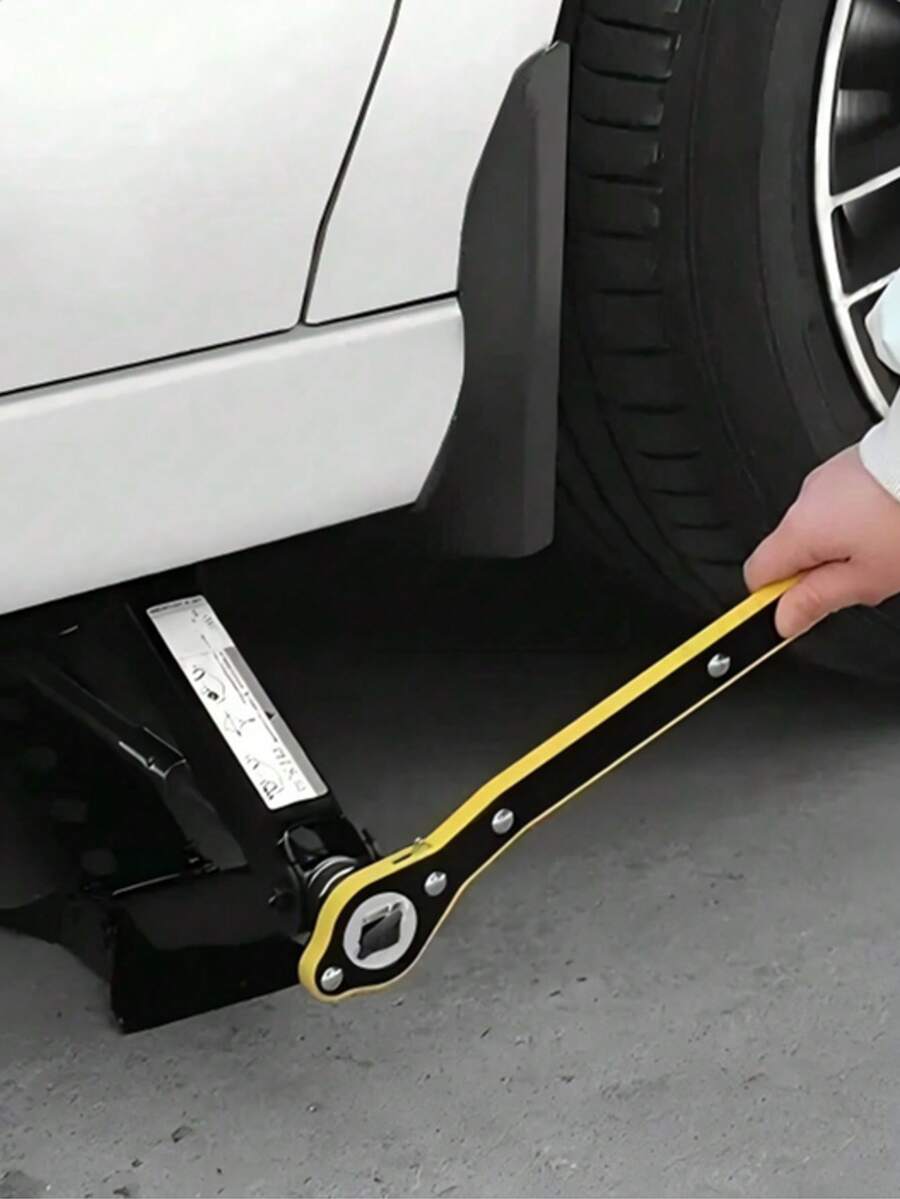 Universal Ratchet Wrench - Dual-Purpose Slotted Wrench, Convenient For Automotive And Tire Maintenance And Repair