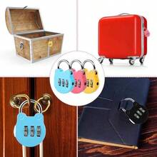 Two Pieces. Mini Combination Padlock. Portable Travel Safety Lock. Recoverable 3-Digit Password - Gym Locker. Toolbox. No Battery Is Needed. A Three-Digit Padlock. Travel Lock. Suitable For Carrying Suitcases. Luggage. Backpack. A Locker. Piggy Bank. Wardrobe. Schoolbag. Schoolbag. Stationery. Door. - Multicolor - View 2