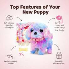 2026 New Electric Toy Puppy With Multiple Accessories Set, Includes Leash Bone Bow, Realistic Walking Barking Wagging Tail Interactive Plush Pet Dog For Home Entertainment And Holiday Gift - Multicolor - View 6