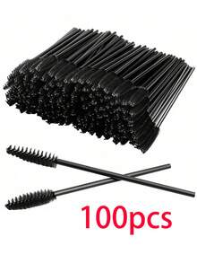 100/200/500支一次性睫毛膏刷，适用于拉长眉毛/睫毛和化妆（黑色）。赠品、旅行、平价好物、旅行必备 - 黑色 - 查看 13