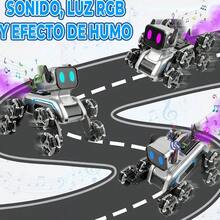 PERRO ROBOT ACROBACIAS - Juguete De Control Remoto Con Luces LED RGB, Sonido y Expulsión de Humo - Giro 360° - Excelente opción para regalarle a tus hijos - Plateado - Ver 4
