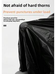 100PCS PE Flat Trash Bags, 5 Rolls Heavy Duty Leak-Proof Garbage Bags, Camping Essentials For Kitchen Bathroom Household & Outdoor Camping, Black - 黑色 - 查看 3