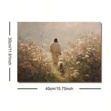 1 Pc 2D Print Canvas Painting,Jesus And The Lost Lamb Good Shepherd Christian Wall Art Print - Modern And Simple Story Poster , Wooden Framed Art,High Quality ,Thickness 2. 25cm/1inch Wall Art Prints Poster Direct Hanging Decor For Home Gifts,Living Room, Bathroom, Bedroom, Kitchen,Bar,Office - 彩色 - 查看 5