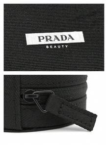 Prada Túi đựng trang sức/mỹ phẩm tròn màu đen di động Materiel. Túi nhỏ gọn bằng vải canvas có đệm. Túi đựng mỹ phẩm, túi đựng tai nghe. - màu đen - Xem 7