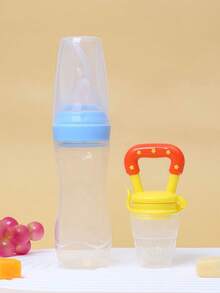 KUNT 1pc Baby Silicone Suction Bowl Spoon, Bottle, Fruit & Cereal Feeding Utensil With Suction Cup, Can Be Fixed On Table - Multicolor - View 19