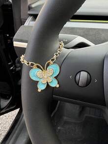 1件镶钻蝴蝶汽车方向盘装饰内饰 - 帶鑽蝴蝶 - 查看 4