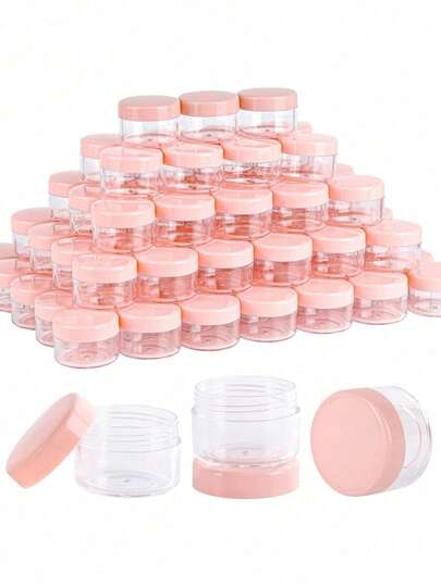 1/5/10/20 Pcs 5/10g Transparent Empty Cosmetic Trial Bottles, Plastic Boxes. Multi-Colored Containers Suitable For Face Creams, Lotions, Lipsticks, Eye Shadows, Nail Powders, And Jewelry. Delicate And Compact, Easy To Carry, Reusable, And Travel Accessories (Pink, White, Black)
