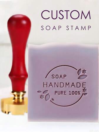 1 st personlig tvålform / anpassad tvållogotyp / tvålstämpel i mässing / stämpel med handtag