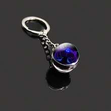 1pc New 12 Zodiac Keychain, Starry Sky Luminous Keychain, Time Stone Glass Ball Keychain, Pendant Keychain Gift Gifts For Mother, Father, Graduation, And Teacher - Multicolor New-1 - View 9