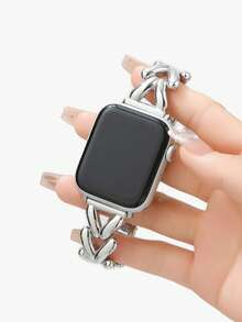 1条女士时尚V形金属表带，适用于45/49/38/40/41/42/44mm Ultra/SE/8/7/6/5/4/3/2/1 - 銀色 - 查看 7