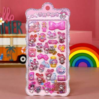 1pc Of Cute Pink Cartoon 3D Stickers For Children's Hearts, New Year's Gift, Valentine's Day Gift, Easter Gift (Stochastic Style)