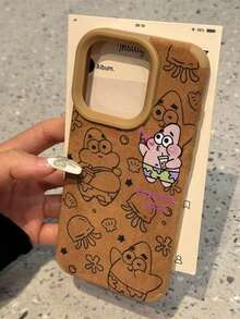 SpongeBob SquarePants 1pc Minimalist Creative Cartoon SpongeBob Octopus Painted Pattern Shockproof Phone Case, Full Coverage, Compatible With Apple 11/12/12 Pro Max/14 Pro Max/15/15 Pro/16/16 Pro Max/17/17 Air, Autumn/Winter - Multicolor - View 3