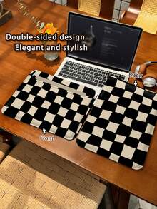 1piece, PU Leather Magnetic Clasp Laptop/Tablet Protective Case, Checkerboard Pattern, Suitable For MacBook Pro 15, Air 13, Galaxy TAB S10 Ultra, Metabook 14-Inch, Waterproof And Stain Resistant, Easy To Carry For Travel, Can Be Used As An IPad Storage Bag Or Mouse Pad, An Essential Computer Bag For Office/Business/Study.