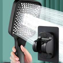 1pc Detachable Shower Caddy, Bathroom Hole-Free Shower Rack, Wall-Mounted Shower Holder, Shower Head Fixing Base, Bathroom Accessories