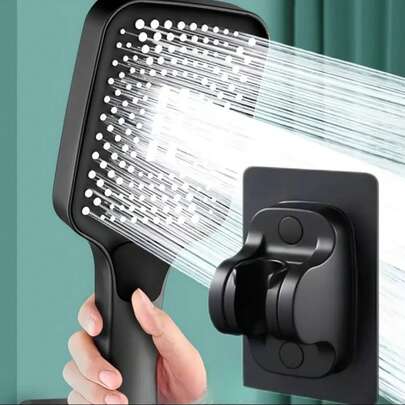 1pc Detachable Shower Caddy, Bathroom Hole-Free Shower Rack, Wall-Mounted Shower Holder, Shower Head Fixing Base, Bathroom Accessories