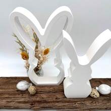 DIY Hollow Rabbit Decor Mold, Gypsum Resin Drip Glue Mold, Easter Rabbit Holiday Decor, Silicone Mold - White - View 5