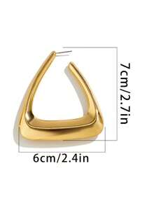 1 Pair Vintage Geometric Minimalist Exaggerated Triangle Earrings, Suitable For Daily Wear By Women - Triangle Earrings - View 5