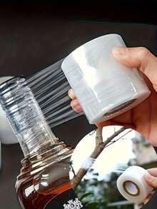 1 Roll, 32000cm Wide Stretch Shrink Film Roll, No Heat Required For Bottle Sealing, Suitable For Bottle Packaging Consumables, Can Be Used For Bottles, Cans And Glass Bottles. High Strength Plastic Film, Plastic Film, Sealing Film - Multicolor - View 2