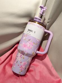 STANLEYo X LOVESHACKFANCYo 40oz / 1183ml Limited Edition Flowstates QUENCHERs H2.0 Tumbler With Straw. Floral-Core: Always In Style. Roses, Purple, Blue And White Flowers. Double-Wall Vacuum Insulation. Textured Comfort-Grip Handle. It's Very Suitable As A Gift. Can Be Used For Outdoor Sports, Heat Preservation Time Cold And Hot Water. Can Be Insulated, Exquisite Workmanship, Frozen Drinks, Beautiful Appearance. (Gift Box Packaging) - 40oz/1183ml - Xem 5