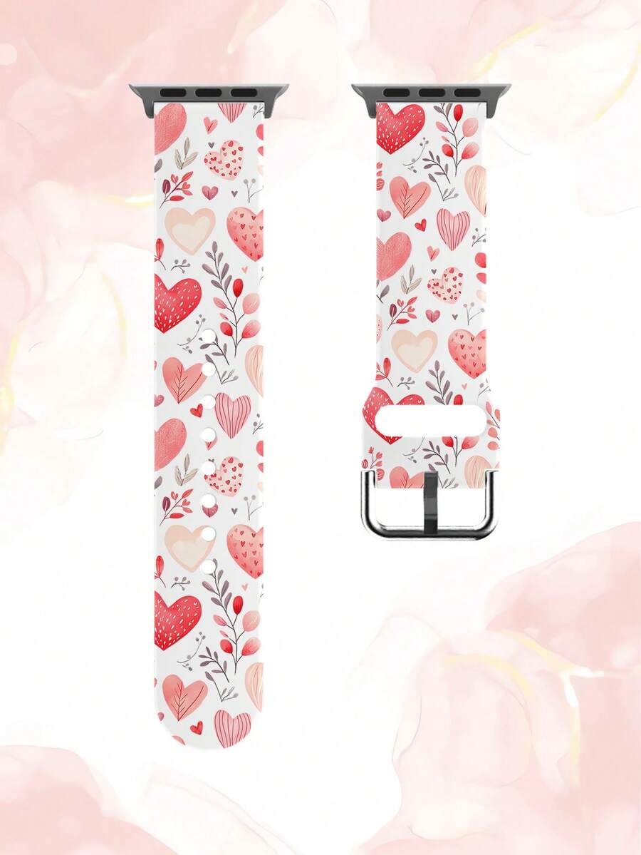 1条极简树叶图案TPU表带，兼容38/40/41/42/44/45/49mm Ultra/SE/9/10/8/7/6/5/4/3/2/1 - 彩色 - 查看 1