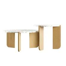 Modern Modular Coffee Table, Side Table, Coffee Table Set For Living Room, Sofa Side Table And Balcony, Set Of 2 - Natural Color - View 11