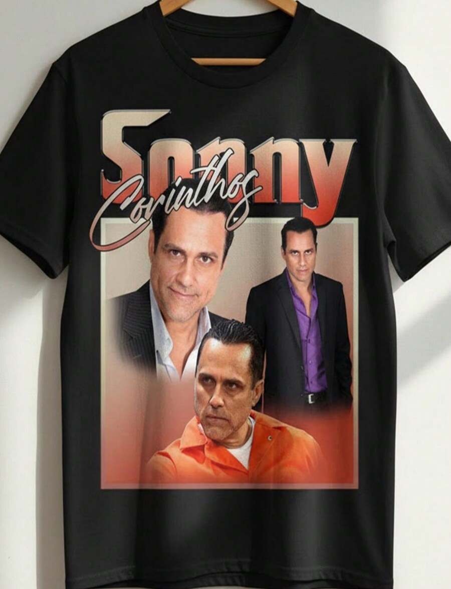Sonny Corinthos T-Shirt General Hospital Fan Tee Vintage 90s Pop Culture Homage Shirt Clic TV Show Merch For  Wome - 黑色 - 查看 1