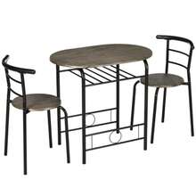 Bistro Dining Table Set With Chairs, 1 Table, 2 Chairs, 80 Cm X 53 Cm X 74.5 Cm, Black - Black - View 9