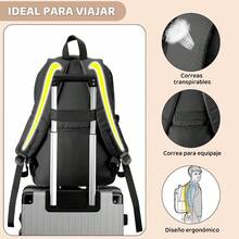 Nasjac Mochilas para Laptop para Hombre y Mujer 36 L Mochilas de Viaje Impermeable de Gran Capacidad Mochila Adolescentes Casual Ligera para Portatil de 15.6 Pulgadas para Trabajo y Viajes - Negro1 - Ver 6
