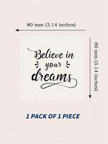 1pc Inspirational Laptop Sticker With Motivational Phrase "Believe In Yourself", Partially Transparent - Black - View 5