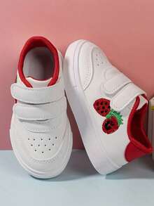 时尚白色刺绣童鞋 男童运动鞋 女童休闲鞋 幼儿/小童帆布鞋 - 白色 - 查看 4