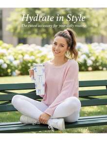 BENNY 1个浪漫蝴蝶结装饰40盎司大容量带把手保温杯，不锈钢真空保温杯，适合旅行、学校、办公室、户外、健身房、居家等场合，送给女性和青少年的礼物，节日和生日礼物（含吸管）