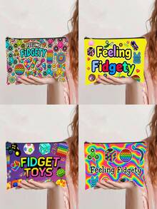 1 pieza Bolsa con cremallera multiusos, adecuada para mascotas, organizadores de cosméticos, suministros y regalos festivos - Cartera y contenedor de aperitivos lavable a máquina de estilo casual - Multicolor - Ver 1