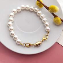 5pcs Magnetic Necklace Clasp & Closure Set, Gold & Silver Spring Clasp, Pearl Chain Extender, Various Shapes Incl. Rhinestone, Ball, Heart, Cylinder, Jewelry Magnetic Lock Converter - Multicolor - View 4