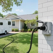 30 Amp Generator Cord And Power Inlet Box, 15 FT, 125/250V NEMA L14-30P To L14-30R Heavy Duty Extension Power Cord, SJTW 10 Gauge 7500W, Pre-Drilled Inlet Box, For Generator To House, ETL Listed - 15ft 30A - View 1