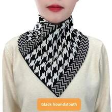 Calentador de cuello a la moda para otoño e invierno, nuevo estilo, versión coreana, bufanda triangular versátil, cálida y elegante, protección para el cuello, 2023 - Pata de gallo de caramelo [doble engrosamiento] - Ver 9