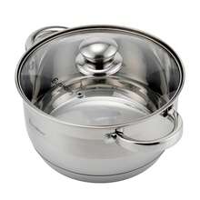 Panela de aço inoxidável para sopa, com diâmetro de 14 cm a 32 cm, ideal para uso doméstico. Adequada para fogões de indução e a gás. Multifuncional para cozinhar sopas, macarrão, mingau e ensopados. Possui alças duplas, é fácil de limpar e tem tamanhos que variam de 14 cm a 32 cm. - prata - Ver 7