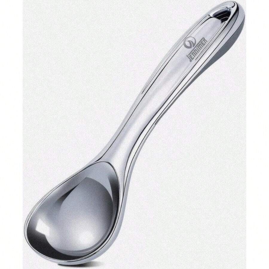 Cuchara de helado de alta resistencia cuchara de helado comercial con gancho más larga profesional anticongelante de fácil agarre irrompible aleación de zinc de alta calidad plata - plateado - Ver 1
