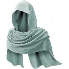 简约休闲连帽斗篷，简约中世纪风格，适合万圣节巫师袍或日常穿着，可搭配胸针和腰带，增添复古气息。 - 香檳色 - 查看 2