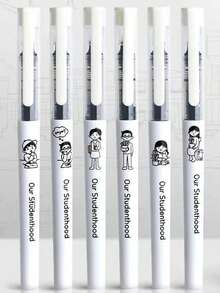 6支装黑色走珠笔，粉色蝴蝶结速干凝胶笔，0.5mm细笔尖，书写流畅，适用于办公室、教室、成人居家办公、家庭教育、课堂书写、考试等场合，凝胶笔和圆珠笔套装，节日文具礼品，返校礼物