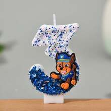 1pc Paw Patrol Ryder Numeral Candle, Cake Decoration Party Glitter Creative Birthday Candle, Suitable For Various Holiday Decorations - Multicolor - View 4
