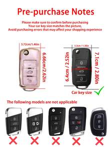 Matte Gray Durable Anti-Drop Car Key Case With Spring Keychain, Everyday Use - Black - View 2