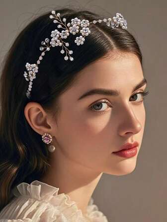 1 st elegant handgjort pärlpannband för brud, moderiktigt hårtillbehör lämpligt för bröllop, fest, firande, alla hjärtans dag