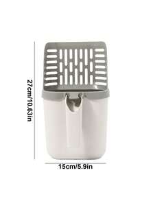 大容量猫砂铲带防溅罩，细网猫砂铲，便捷猫砂清洁工具套装，高效清洁宠物猫砂盆 - 彩色 - 查看 10