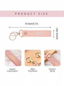 Móc khóa da PU khắc tên hoặc chữ cái kỷ niệm theo yêu cầu, nhỏ gọn và tinh tế, chất lượng cao cấp, phong cách tối giản cổ điển, phụ kiện móc khóa da PU đa chức năng chống trầy xước, có móc treo cá nhân hóa. - Nhiều màu - Xem 5