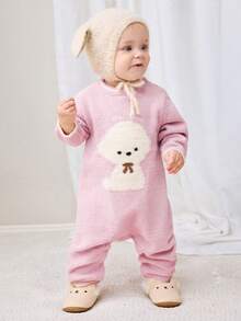 mini bala Newborn One-Piece Jumpsuit, Soft Cozy Warm Cute Design For Fall Winter - Rubber Powder - View 1