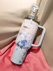 STANLEYo X LOVESHACKFANCYo 40oz / 1183ml Limited Edition Flowstates QUENCHERs H2.0 Tumbler With Straw. Floral-Core: Always In Style. Roses, Purple, Blue And White Flowers. Double-Wall Vacuum Insulation. Textured Comfort-Grip Handle. It's Very Suitable As A Gift. Can Be Used For Outdoor Sports, Heat Preservation Time Cold And Hot Water. Can Be Insulated, Exquisite Workmanship, Frozen Drinks, Beautiful Appearance. (Gift Box Packaging) - 40oz/1183ml - Xem 7