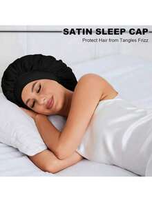 Satin Sleep Cap, Soft Elastic Hair Band, Suitable For Women With Curly Hair, Beauty Salon Hair Care Sleep Cap - Multicolor - View 7