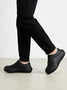 Men's Winter Slip-On Shoes, Thermal Lined, Thick Sole, Non-Slip Soft Bottom, Casual Loafers - Black - View 2