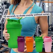 5PCS Protein Shaker Cup With Built-In Stirring Ball, 400ml/13.53 Ounce Capacity, Suitable For Shaking Before Exercise. This Best Shaker Cup Features A Classic Ring Top And Stainless Steel Stirring Ball/Egg Beater Ball. Kitchen Water Bottle, Pre-Exercise Protein Shaker Cup Stirrer, Kitchen Water Bottle, Water Cup. 5PCS Random Colors, No Repeats. - 彩色 - 查看 4
